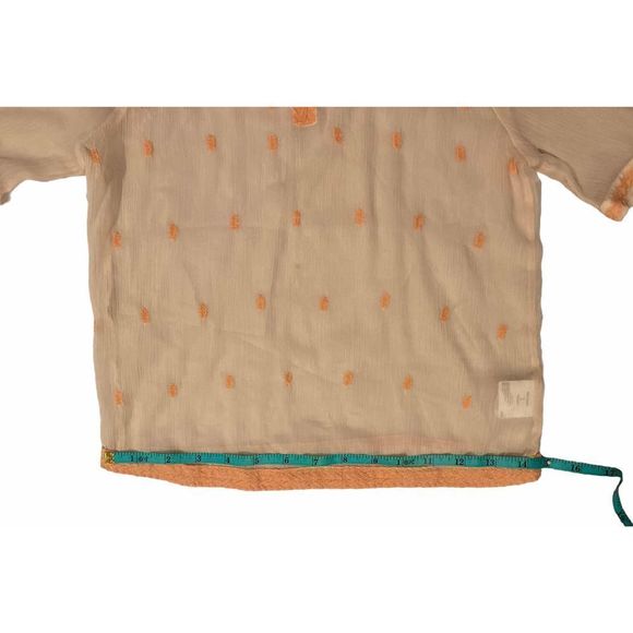Peach Blouse with Delicate Coral inlaid stitching - Picture 15 of 16